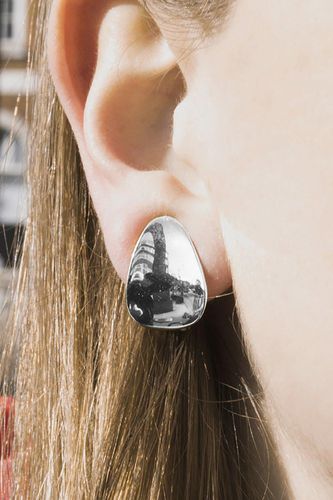 Womens Petal Sterling Silver Clip On Earrings - - One Size - Otis Jaxon London - Modalova
