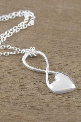Womens Sterling Silver Puffed Heart Infinity Necklace - - One Size - Otis Jaxon London - Modalova