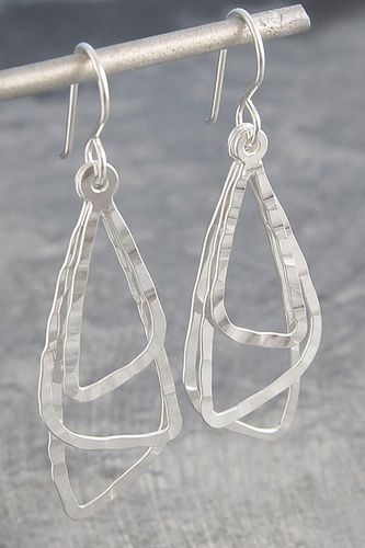 Womens Triple Triangle Sterling Silver Dangle Earrings - - One Size - NastyGal UK (+IE) - Modalova