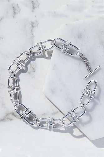 Womens Equine Charm Monogrammed Chunky Sterling Silver Bracelet - - S - Otis Jaxon London - Modalova
