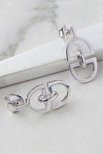 Womens Interlinked 'D' Charm Sterling Silver Stud Earrings - - One Size - Otis Jaxon London - Modalova