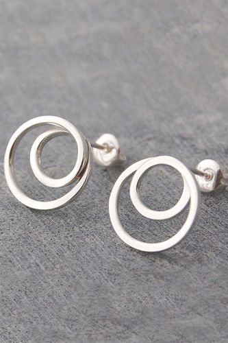 Womens Sterling Silver Spiral Stud Hoop Earrings - - One Size - Otis Jaxon London - Modalova