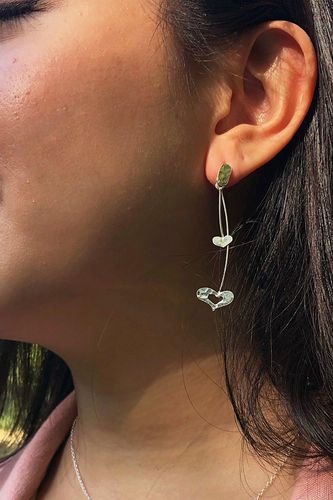 Womens Corazon Sterling Silver Heart Drop Earrings - - One Size - NastyGal UK (+IE) - Modalova