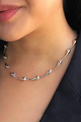 Womens Teardrop Chunky Sterling Silver Necklace - - 16 inches - NastyGal UK (+IE) - Modalova