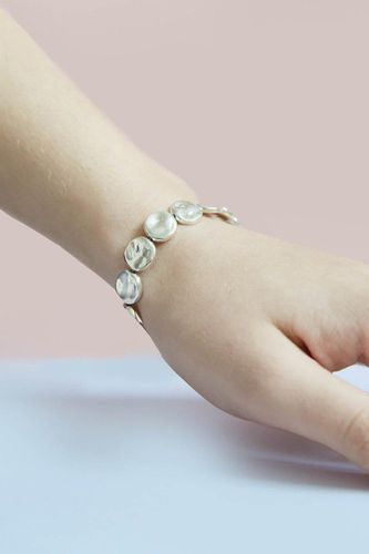 Womens Organic Round Chunky Sterling Silver Bracelet - - One Size - Otis Jaxon London - Modalova