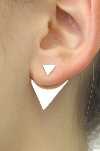 Womens Geometric Sterling Silver Triangle Ear Jacket - - One Size - NastyGal UK (+IE) - Modalova
