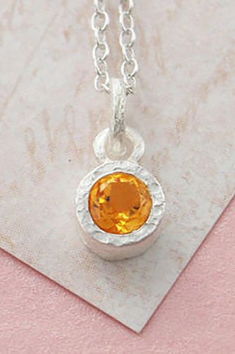 Womens Citrine Sterling Silver November Birthstone Pendant Necklace - - One Size - NastyGal UK (+IE) - Modalova