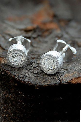 Womens White Topaz Sterling Silver November Birthstone Stud Earrings - - One Size - Otis Jaxon London - Modalova