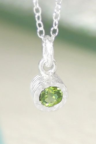 Womens Peridot Sterling Silver August Birthstone Pendant Necklace - - One Size - Otis Jaxon London - Modalova