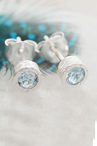 Womens Aquamarine March Birthstone Sterling Silver Stud Earrings - - One Size - Otis Jaxon London - Modalova
