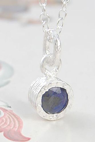 Womens Sapphire September Birthstone Sterling Silver Necklace - - One Size - Otis Jaxon London - Modalova