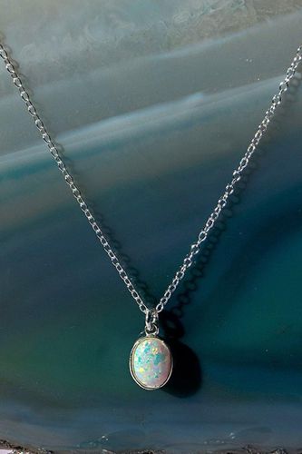 Womens Welo Opal Sterling Silver October Birthstone Necklace - - One Size - NastyGal UK (+IE) - Modalova