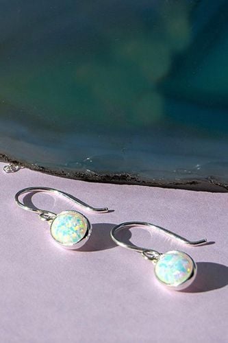 Womens Welo Opal Sterling Silver October Birthstone Drop Earrings - - One Size - NastyGal UK (+IE) - Modalova