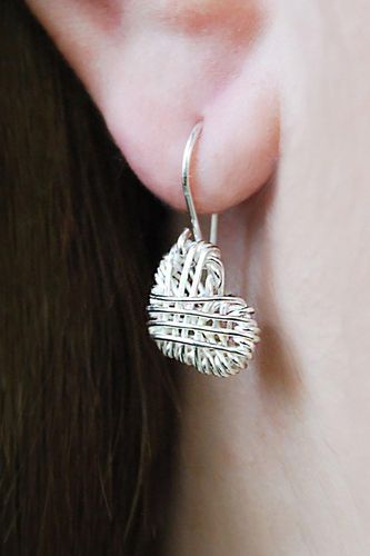 Womens Sterling Silver Woven Heart Drop Earrings - - One Size - NastyGal UK (+IE) - Modalova