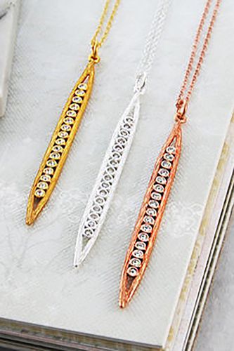 Womens Long Sterling Silver White Topaz Gemstone Pendant Necklace - - One Size - Otis Jaxon London - Modalova