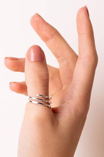 Womens Sterling Silver Corkscrew Spiral Ring - - K - NastyGal UK (+IE) - Modalova