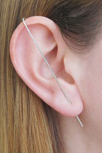 Womens Single Sterling Silver Bar Ear Cuff Earring - - M - Otis Jaxon London - Modalova