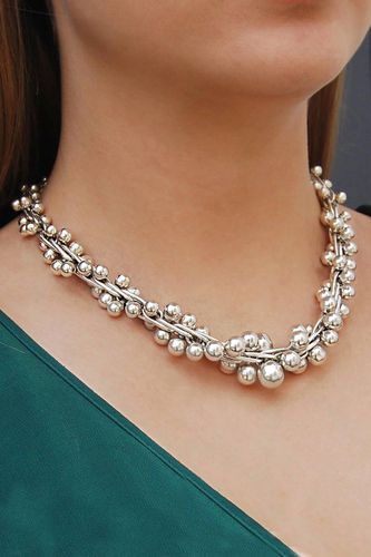 Womens Peppercorn Sterling Silver Chunky Statement Necklace - - One Size - Otis Jaxon London - Modalova