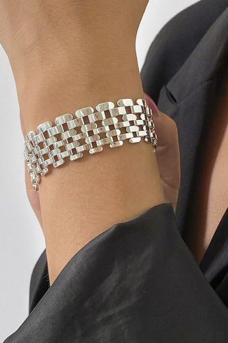 Womens Wide Silver Plated Multilink Chain Bracelet - - 17cm - Otis Jaxon London - Modalova