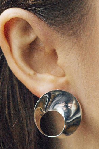 Womens Open Circle Wave Sterling Silver Earrings - - One Size - NastyGal UK (+IE) - Modalova