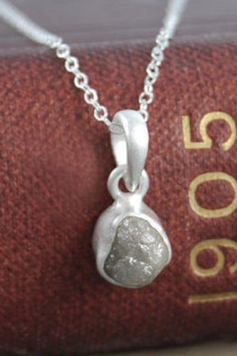 Womens Rough Diamond Sterling Silver April Birthstone Necklace - - One Size - Otis Jaxon London - Modalova