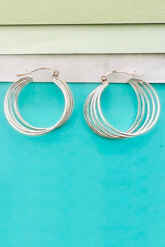 Womens Multi Hoop Round Overlapping Sterling Silver Earrings - - One Size - NastyGal UK (+IE) - Modalova