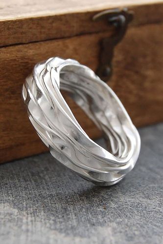 Womens Wrapped Contemporary Sterling Silver Ring - - M - Otis Jaxon London - Modalova