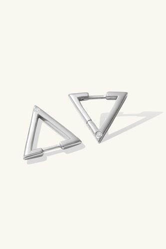 Womens Sterling Silver / Gold Vermeil Lab Diamond Geometric Triangle Hoops - - 2cm - NastyGal UK (+IE) - Modalova