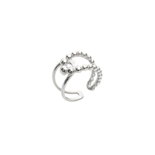 Womens Beaded Intercepting Circle Sterling Silver Adjustable Ring - - One Size - NastyGal UK (+IE) - Modalova