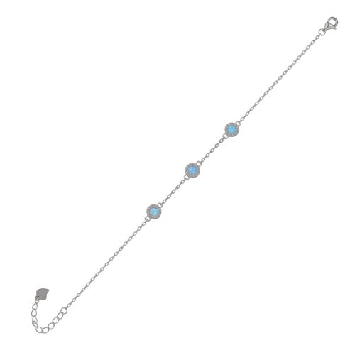 Womens Blue Opal Jewelled Sterling Silver Bracelet - - One Size - NastyGal UK (+IE) - Modalova