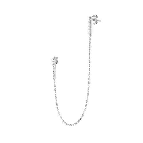 Womens Chained Bar Chain Earring Sterling Silver - - One Size - NastyGal UK (+IE) - Modalova