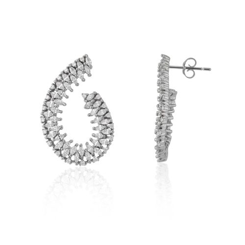 Womens Chunky Spiral Helix Sterling Silver Earrings - - One Size - Spero London - Modalova