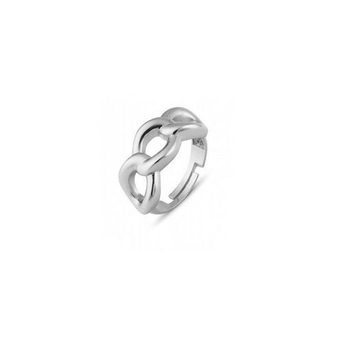 Womens Chunky Three Hoop Chain Sterling Silver Adjustable Statement Ring - - One Size - Spero London - Modalova