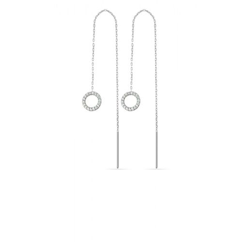 Womens Circle Round Drop Earring Sterling Silver - Pair - - One Size - NastyGal UK (+IE) - Modalova