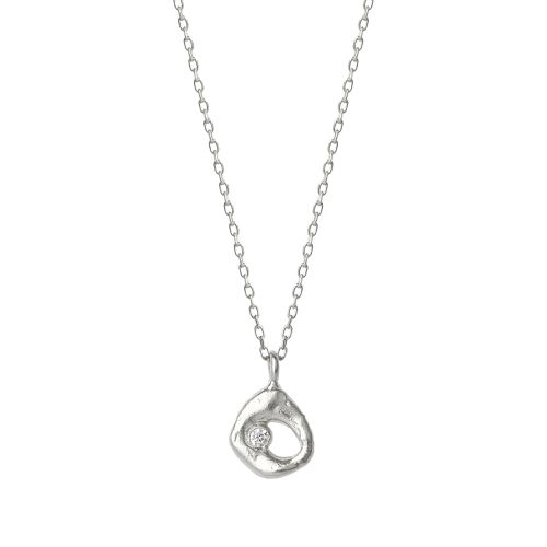 Womens Dripping Molten Natural Textured Sterling Silver Authentic Pendant Necklace - - One Size - Spero London - Modalova