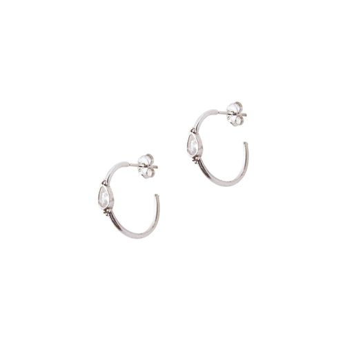 Womens Drop Solitaire Earring Sterling Silver - White - - One Size - NastyGal UK (+IE) - Modalova