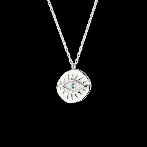 Womens Eye Coin Sterling Silver Evil Eye Necklace - - One Size - NastyGal UK (+IE) - Modalova