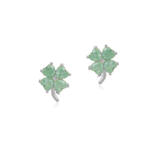 Womens Four Leaves Clover Sterling Silver Stud Earring - Green - - One Size - NastyGal UK (+IE) - Modalova
