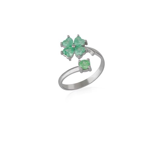 Womens Green Four Leaves Clover Luck Ring Sterling Silver - - One Size - NastyGal UK (+IE) - Modalova