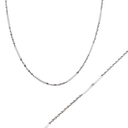 Womens Half Twisted Sterling Silver Chain Necklace Bracelet Set Semi Singapore Chain - - One Size - Spero London - Modalova