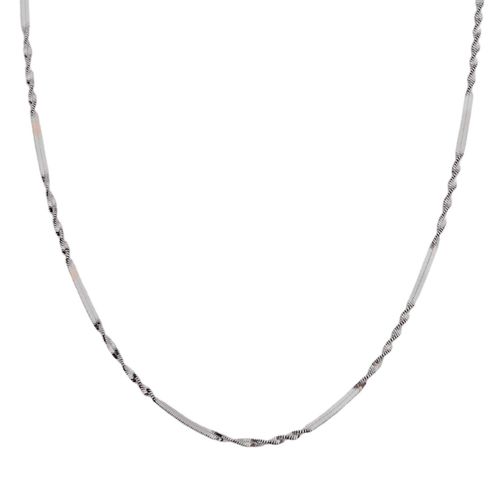 Womens Half Twisted Sterling Silver Chain Necklace Singapore Chain - - One Size - Spero London - Modalova