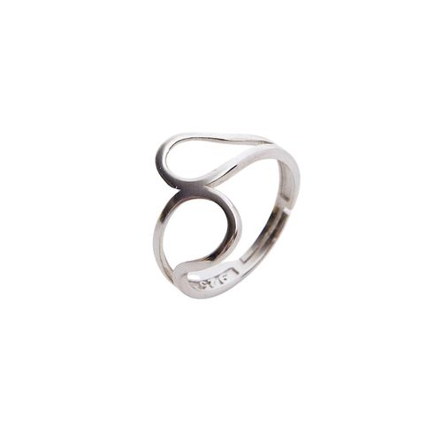 Womens Intercepting Circles New Sterling Silver Ring - - One Size - Spero London - Modalova