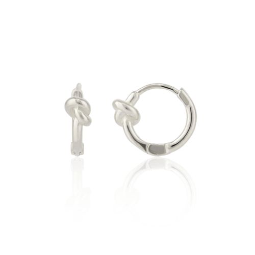 Womens Knot Hoop Sterling Silver Earring - - One Size - Spero London - Modalova