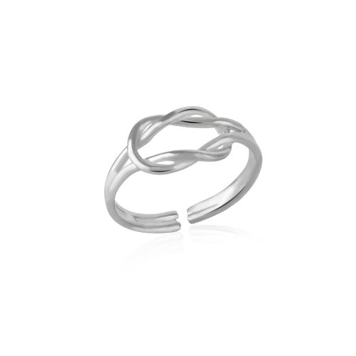 Womens Knot Sterling Silver Adjustable Ring - - One Size - NastyGal UK (+IE) - Modalova