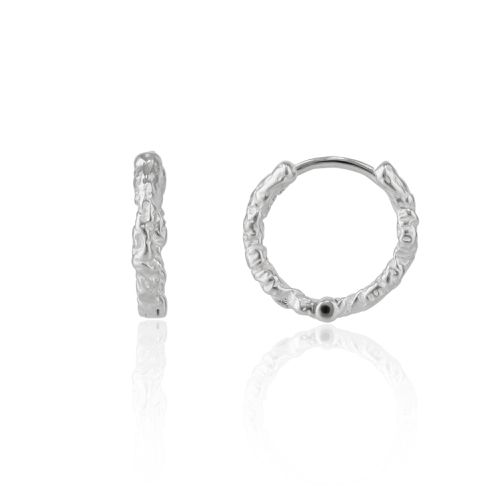 Womens Molten Wavy Sterling Silver Textured Hoop Earring - - One Size - NastyGal UK (+IE) - Modalova
