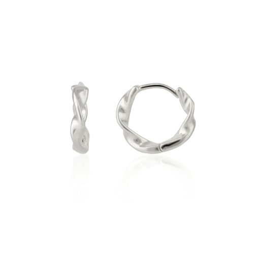 Womens Naturally Twisted Molten Sterling Silver Hoop Earrings - - One Size - Spero London - Modalova