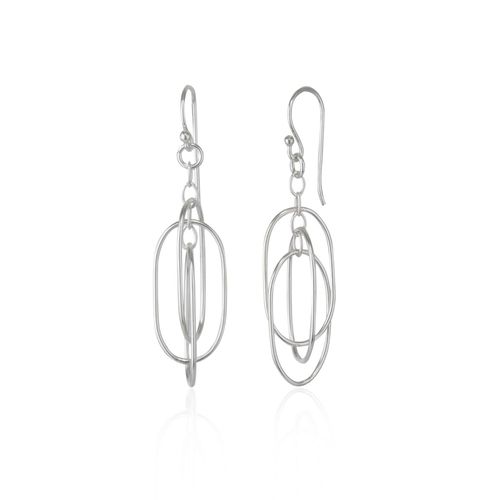 Womens Nested Loop 3D Drop Earring in Sterling Silver - - One Size - NastyGal UK (+IE) - Modalova