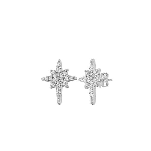 Womens Northern Star Sterling Silver Stud Earring - - One Size - Spero London - Modalova
