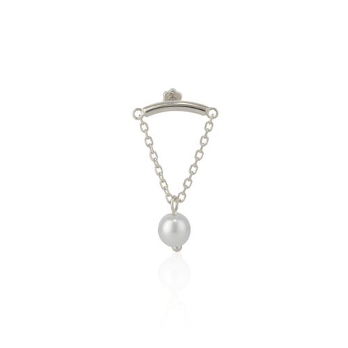 Womens Pearl Drop Sterling Silver Piercing - - One Size - NastyGal UK (+IE) - Modalova