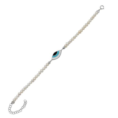 Womens Pearl Eye Sterling Silver Bracelet - - One Size - Spero London - Modalova